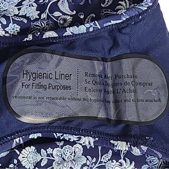NEW! Carole Hochman Women's Swimsuit Tie Waist Paisley Blue White UPF 50+ Medium - Picture 8 of 12